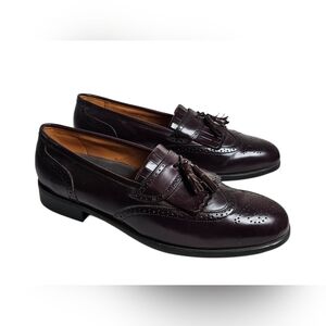 French Shriner Milton Wingtip Brogue Leather Tassel Kiltie Loafer Dress Shoe 13M